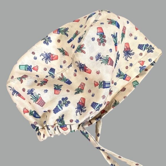 Handmade Boho Potted Plants Hair Bonnet - One Size 🪴 - Picture 5 of 6